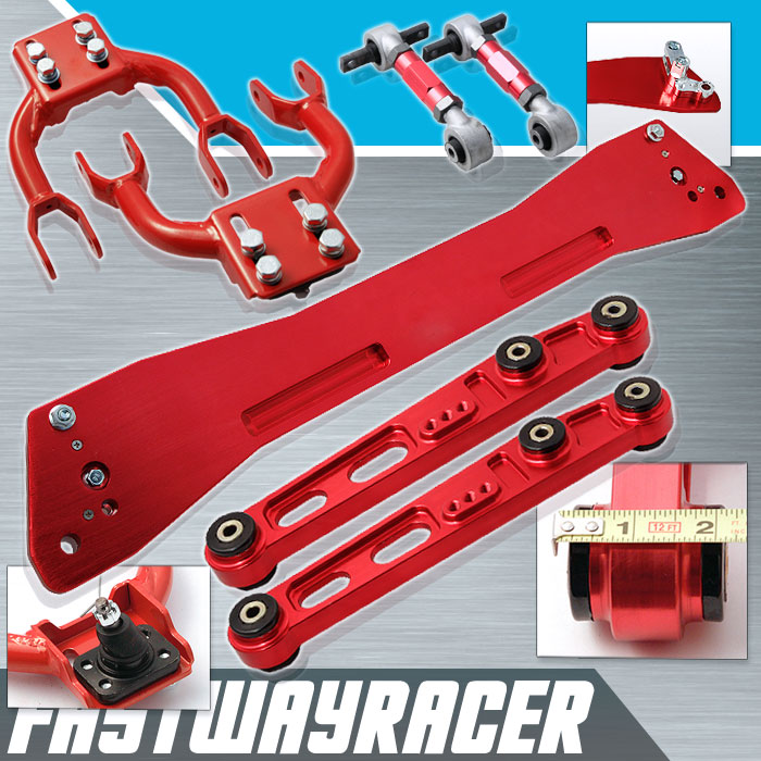 RED CIVIC EG INTEGRA DC2 ADJUSTABLE FRONT UPPER CONTROL ARM REAR CAMBER KIT 